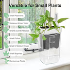 50 Pack 2.5" Clear Self Watering Pots for Indoor Plants, Semi Hydroponic Pots with Drainage & Water Level & Plant Label, Plastic Nursery Pots for Propagation, African Violet