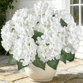 AGIRL 3 Bundles White Artificial Hydrangea Flowers for Outdoors, UV Resistant Lifelike Faux Flowers for Spring Indoor Outdoor Garden Patio Porch Balcony Home Decoration Wedding Party Centerpieces