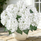 AGIRL 3 Bundles White Artificial Hydrangea Flowers for Outdoors, UV Resistant Lifelike Faux Flowers for Spring Indoor Outdoor Garden Patio Porch Balcony Home Decoration Wedding Party Centerpieces