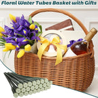 LDHHYH 100 Pack 12 Inch Green Floral Water Tubes, Plastic Fresh Flower Water Tubes with Rubber Caps, Floral Water Picks for Flower Arrangements Supplies