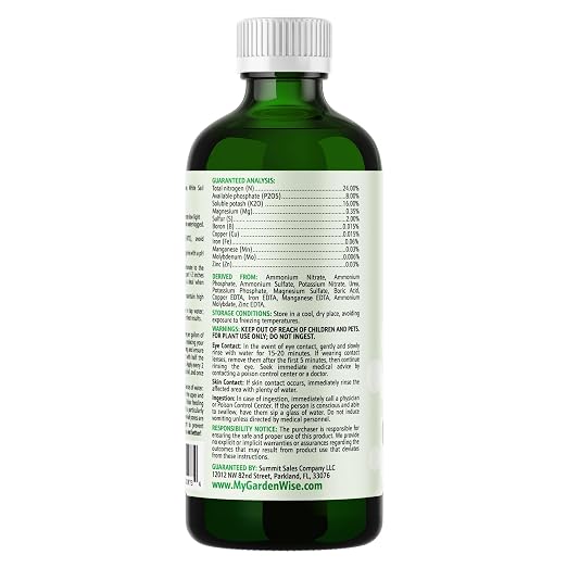 GARDENWISE Peace Lily Fertilizer: 3-1-2 Liquid Fertilizer with Essential Micronutrients - The Ultimate Food for Spathiphyllum, Perfect for Indoor Plants (8 OZ)