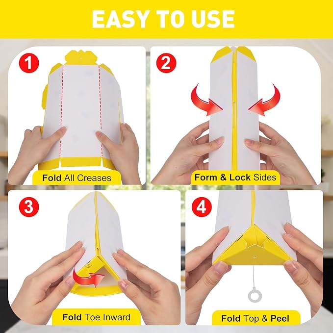 8 Pack Sticky Fly Traps, Fly Traps Outdoor/Indoor, Fly Stick, Fruit Fly Trap, Flying Insect Catcher Gnat Trap Killer for Flying Plant Insect Such as Mosquitos, Aphids, Leafminers, Fungus Gnats