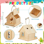 Liliful 2 Sets Wooden DIY Birdhouse Kit, Unfinished Bird Houses with Paints and Paintbrushes, Bird Feeder Craft Arts for Kids Ages 4-8, 8-12, Classroom Activity and Adults Wooden Craft Gifts