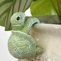 Turtle Flower Pot Hugger, Funny Pot Huggers for Planters, Resin Flower Pot Huggers, Climbing Turtle Statue Planter Pot Decorations for Home Garden Fence Patio Lawn Yard