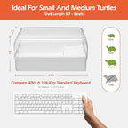 AZV Turtle Tank Habitat Kit,Aquatic Tortoise Enclosure Starter Aquarium with Multi-Function Area and Water Filter, Baby Adult Turtles Tub Complete House,Terrarium for Red Eared Slider Reptile Crab