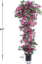 Artificial Bougainvillea Tree -6FT Faux Bougainvillea Tree with Realistic Flowers, Tall Fake Flower Tree for Indoor or Outdoor Decor, Silk Floral Plant for Living Room, Porch, Garden (Pink)
