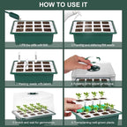 Sondiko Silicone Seed Starter Tray, 48-Cell Reusable Seed Starter Kit, Seedling Starter Trays with Humidity Dome, Mini Greenhouse Germination Kit, Perfect for Gardeners