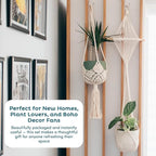 Nook Theory 4-Pack Macrame Plant Hangers with 8 Hooks - Hanging Planters for Indoor Plants, Boho Macrame Hangers Indoor Outdoor, Decorative Plant Hanger Indoor (Pearl)