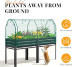 King Bird Large Raised Garden Bed with Cover & Netting Galvanized Elevated Planter Box with Legs 72×23×55 in for Backyard, Patio, Balcony, 700lb Capacity, Dark Grey