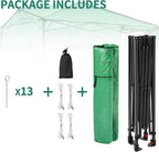 EAGLE PEAK 6x8 Portable Walk in Greenhouse, Pop Up Indoor Outdoor Greenhouse, Green House Kit with Zippered Roll-Up Doors and Windows, Side Door Design, PE Cover, Clear/Green
