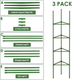 CEWOR Tomato Cage - 3 Pack Tomato Trellis, 63 Inch Tomato Cages for Garden, Extra Tall Plant Support Triangle Structures Garden Stakes for Climbing Plants Outdoor, Pots, Raised Garden Bed, Vegetables