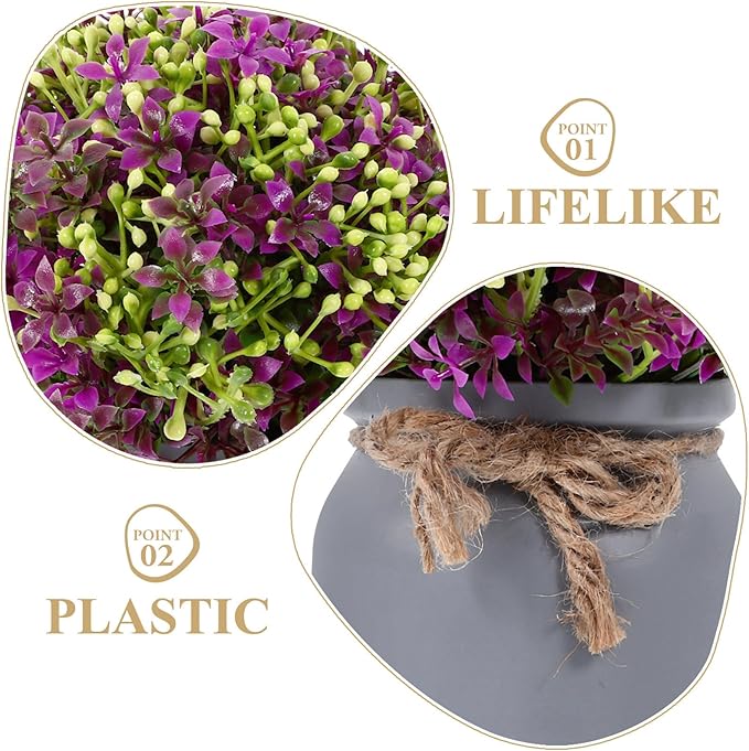 Alasum Artificial Orchid Bonsai Small Faux Potted Plant Ornament, Vivid Simulation Floral Desktop Decoration for Home Living Room Table, Lotus Color