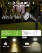 InnoGear Solar Lights Outdoor Waterproof Solar Garden Light for Outside Yard Landscape Lighting Pathway Spot Lights Spotlight Wall Light Auto On/Off, Warm White