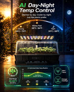 LetPot Smart Seed Starter with Humidity Dome, Germination Kit with Waterproof Seedling Mat, 24W Full Spectrum LED Grow Light, Smart Heating Base, EC Soil Sensor & App Control for Indoor Seed Starting