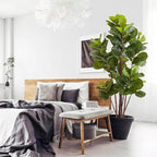 GlowSol Faux Fiddle Leaf Fig Tree, 5 Ft Artificial Ficus Lyrata Plant with 102 Fiddle Leaves, Fake Floor Plant in Pot for Indoor Outdoor Living Room House Office Bedroom Decor