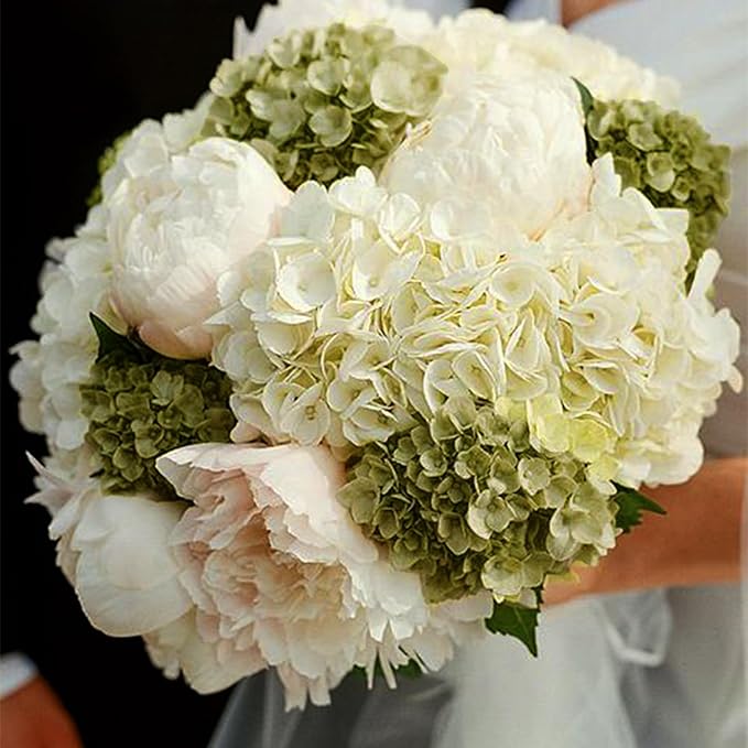 Coferset Olive Green Hydrangea Artificial Flowers Outdoors 3pcs Lifelike Faux Hydrangea Real Touch Fake Flowers for Home Wedding Christmas Office Party Living Room Decoration,22inch