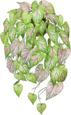Large Fake Hanging Plants in Pot for Indoor & Outdoor, Long Artificial Hanging Pothos Plants Green, 27.6" Fake Potted Vines Ivy Greenery Plant for Room Wall Shelf Decor Living Room Patio Porch