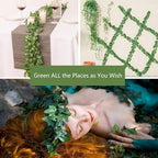 Comtelek Fake Vines for Room Decor 96PCS Artificial Ivy Garland with Clip 672FT Green Flowers Hanging Plants Faux Greenery Leaves Bedroom Aesthetic Decor for Home Garden Wall Wedding