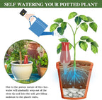 4 Packs Ollas Plant Watering Globes, 12 Oz Terracotta Self Watering Planter Insert, Automatic Watering Devices, Clay Drip Irrigation Stake for Indoor & Outdoor Plant, 1 Week Easy to Refill(Multicolor)
