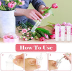 DAJAVE 100 Pack Floral Water Tubes 60 ML 4.3 Inch Plastic Water Tubes for Flowers, Clear Flower Vials with Caps for Fresh Flower Arrangements