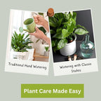 Blumat Classic Self-Watering Stakes - Prevents Overwatering and Underwatering for Healthy Growth While You are Away - Ideal for Indoor Plant Watering, 9 Pack, wo Adapter
