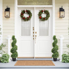 THE BLOOM TIMES 3ft Artificial Topiary Trees Set of 2, 36 inch Faux Cedar Cypress Spiral Topiary Trees Outdoor - Fake Plants for Garden Front Porch Indoor Outside Planter Decor 3 Foot