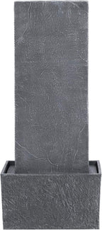 Teamson Home 29.25" Demeter Indoor/Outdoor Modern Waterfall Fountain with LED Lights, Black and Stone Gray