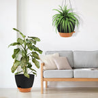 GARDIFE Large Hanging Planter, 12 inch Hanging planters for Indoor. Outdoor Plants, Self Watering Plant Pot, Plant Hanger, Black