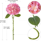ZYTUYO 4PCS 20'' Bright Pink Real Touch Hydrangeas Latex Artificial Flowers for Baby Shower Birtiyday Wedding Pink Partry Flower Arrangeament Home Living Room Table Centerpiece
