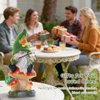 Solar Gnomes Garden Statue Decor for Mother's Father's Day,Gnome Figurines with LED Light for Garden Decorations for Patio Lawn Balcony Fairy Gardens Housewarming Gifts for Women Mom Grandma