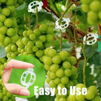 120pcs White Plant Support Clips - Tomato Clips for String Trellis, Grape Vine Clips for Garden Netting Climbing Plants, Secured Plastic Plant Clip for Fixing Stem and Vine