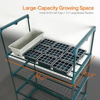 Bstrip Indoor Greenhouse with Grow Light, 4-Tier Mini Green House, 4Pcs Grow Lights for Indoor Plants with Timer, Zippered PVC Grow Tent with Airflow Windows, Indoor Greenhouse Cabinet 35x19.3x63in