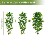 BLEUM CADE Fake Hanging Plants, 4pcs Artificial Pothos Vines Greenery for Wall Home Living Room Office Indoor Outdoor Decor (No Baskets)