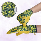 Womens Gardening Weeding Working Gloves, Leather Garden Glove for Women Thorn Proof No Stab for Digging, Planting,Pruning
