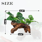 2 Pack Artificial Aquarium Ornaments Silk Leaf Betta Fish Tank Decoration Driftwood Cave Decor for Reptiles Plants Driftwood Accessories