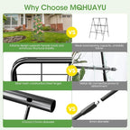 Heavy Duty Cucumber Trellis，50"x17"Adjustable A-Frame Trellis for Climbing Plants，Metal mesh Design, Rust-Proof and UV-Resistant，Garden Trellis for Cucumber Beans and Vine Type Plants.Black&2 Pcs