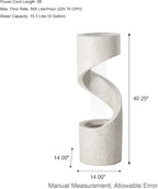 Glitzhome Outdoor Water Fountain with LED Light, Modren Curved Waterfall Fountain with Stone Planter, Faux Terrazzo Spiral Shaped Outdoor Fountains Water Feature for Garden Patio Deck Porch, 40.25”H
