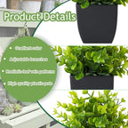 Grever 4 Pack Small Fake Plants in Blue Pot Mini Artificial Potted Plants for Home Bathroom Office Table Desk Shelf Indoor Decor