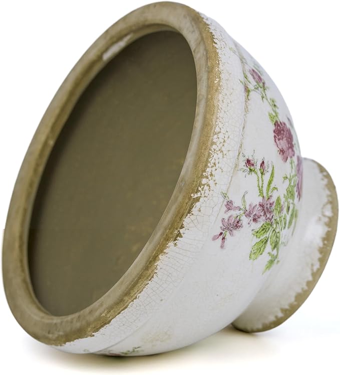 Dosayes Vintage Ice Crackle Grazd Ceramic Flower Pot with Drainage Holes, 4.33 Inch Rustic Planter for Indoor Plants, Outdoor Garden, Farmhouse Gift Tuscan Decor (Pink)