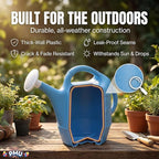 PMU 2 Gallon Watering Can - Garden Watering Can for Indoor & Outdoor Plants - Plastic Water Can with Detachable Sprinkler Head - Large Water Pot, Made in USA - Blue Pkg/1