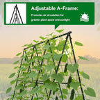Cucumber Trellis - 49.4"*49.4" Metal Garden Trellis for Climbing Plants, Garden Trellis with Plastic-Coated Steel Pipe, A Frame Trellis for Cucumbers, Peas, Morning Glories(Black)