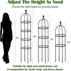 Garden Obelisk Trellis for Climbing Plants Outdoor 6 Ft Rose Bush Round Trellis with Grow Bag for Pots Rustproof Metal Plant Flower Trellises for Clematis Vine Jasmine Support Outdoor Indoor