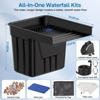 POPOSOAP Pond Waterfall Spillway Kit with 1200GPH Pond Pump & S104 Pond Filter, Filter Media, Pond Spillway for Outdoor Pondless Waterfall and Streams, Pondless Water Feature