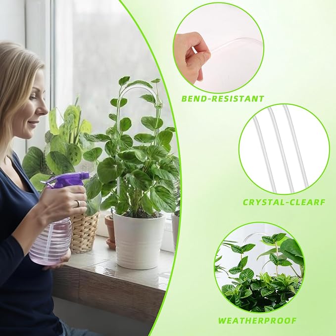 3PCS U-Shaped Clear Acrylic Trellis, 13.7X4'' Plant Trellis for Potted Climbing Plants, U-Style Garden Plant Support for Vine, Ivy, Hoya, Pothos Indoor with Outdoor Use