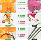 CXGS Orchids Artificial Flowers Realistic Fake Flowers in Ceramic Vase 20" Orange Faux Plants Indoor Lifelike Soft PU Phalaenopsis for Centerpiece Hotel Home Decor