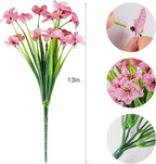 AmyHomie 20 Bundles Artificial Flowers for Outdoor Outside Spring Summer Decoration UV Resistant Faux Flowers No Fade Fake Plastic Plants Garden Porch Window Box Decorating (Pink)