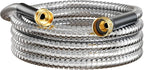 Short Garden Hose 10 ft, Male to Female Heavy Duty Stainless Steel Small Water Hose Extende Connector, Flexible No Kinks Leakproof 3/4 in Fittings, Lightweight Leader Hose for Patio, Lawn