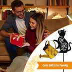 Solar Watering_Can Lights, Cat Hanging Lantern Solar Lights Outdoor, Cat Lover Gifts for Mom Women Birthday Mother's Day Christmas, Waterproof Garden Decor Outside Patio Yard Pathway Backyard