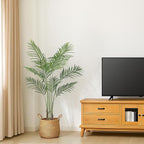 Artificial Palm Tree 4ft Tall Fake Palm Tree Indoor Decor Faux Tropical Areca Floor Plant in Pot, Artificial Silk Plant for Home Office Living Room Decor Indoor