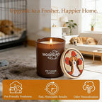 Pet Odor Eliminator Candle – Fresh Citrus, 60-Hour Long Burn Time, Plant Based Pet Safe Soy Wax Candles for Home Scented, Cat & Dog Friendly Odor Eliminating Candle Gift